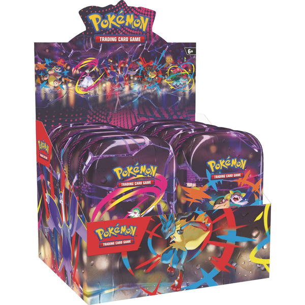 Mega Evolutions Sealed Mini Tins + Acrylic Display