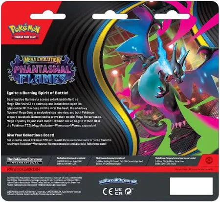 Pokemon TCG - Mega Evolution Phantasmal Flames 3 Pack Blister